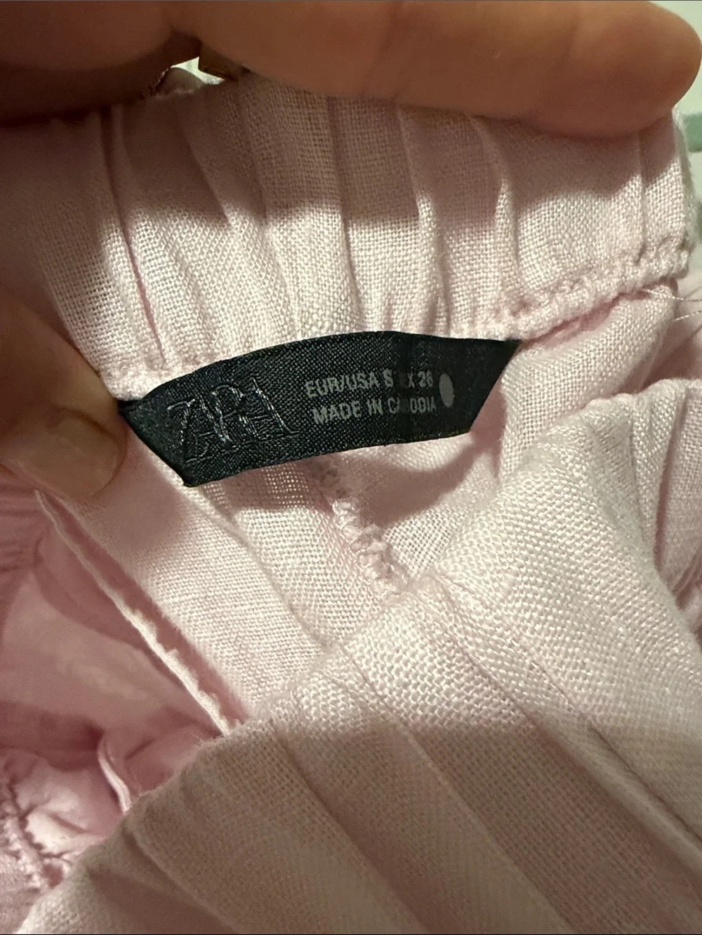 ZW Collection Zara Linen Barrel Pant in Light Mauve Pink